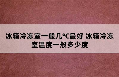 冰箱冷冻室一般几℃最好 冰箱冷冻室温度一般多少度